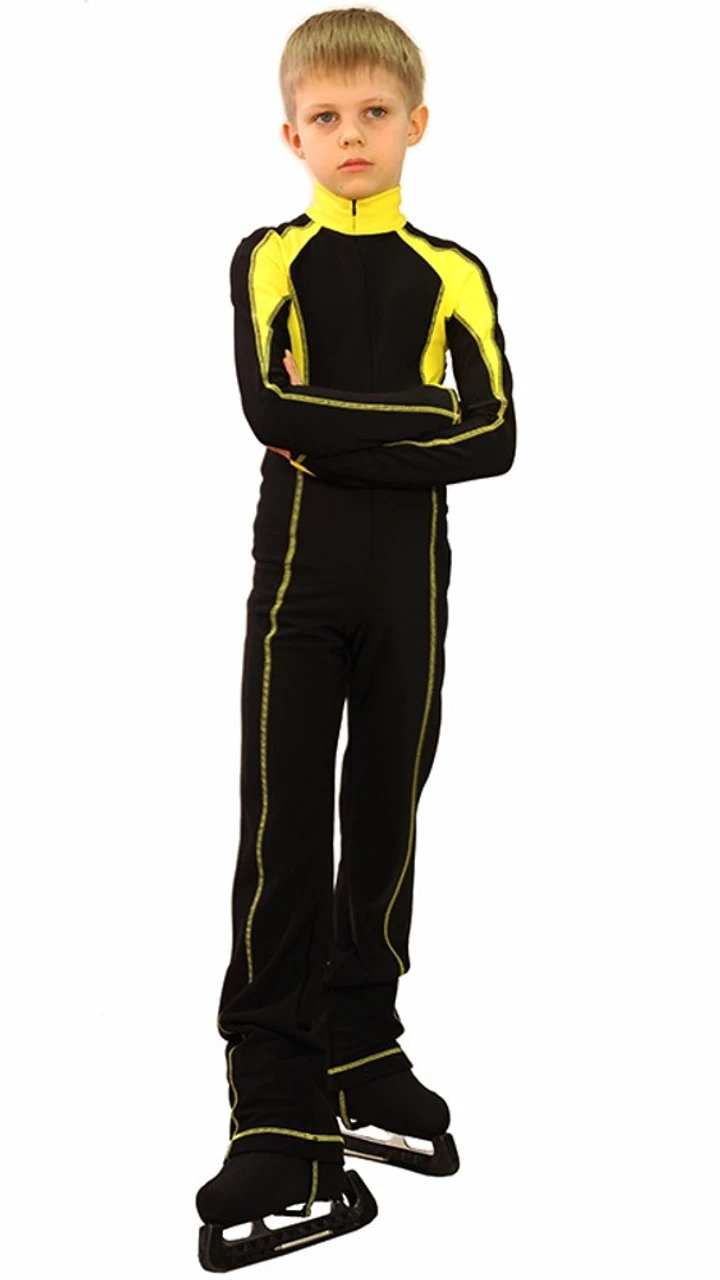 IceDress - Figure Skating Training Overalls - Axel (Black And Yellow) 3 IceDress - Figure Skating Training Overalls - Axel (Black And Yellow)