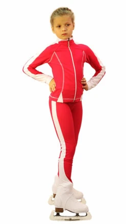 IceDress Figure Skating Thermal Pants -Bracket (Raspberry With White Line)