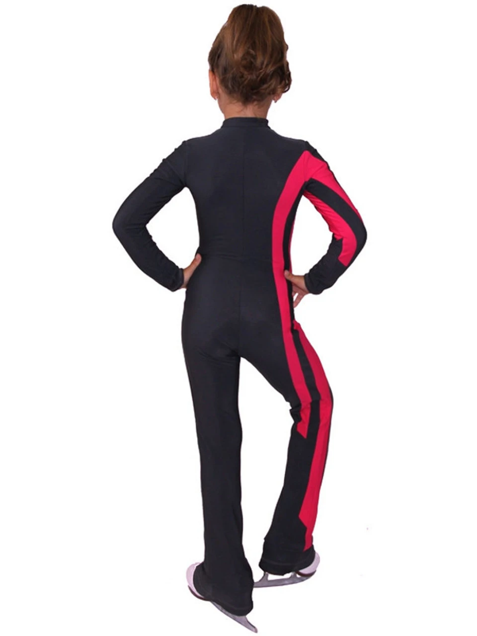 IceDress - Figure Skating Training Overalls - Rays (Gray And Raspberry) 5 IceDress - Figure Skating Training Overalls - Rays (Gray And Raspberry) - Image 3