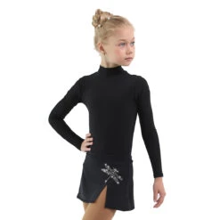 IceDress - Figure Skating Skirts - Rogue (Black With Dragonfly )