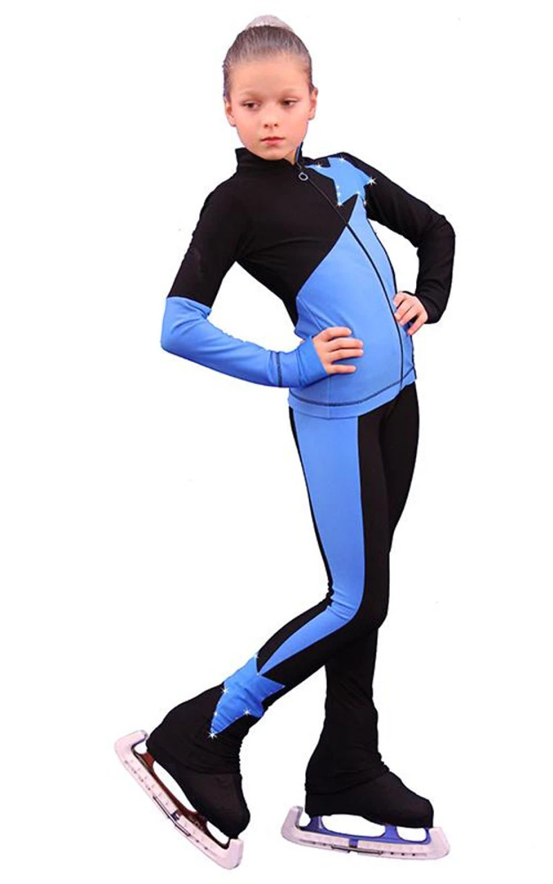 IceDress Figure Skating Outfit - Thermal - Space (Black With Blue) 4 IceDress Figure Skating Outfit - Thermal - Space (Black With Blue) - Image 2