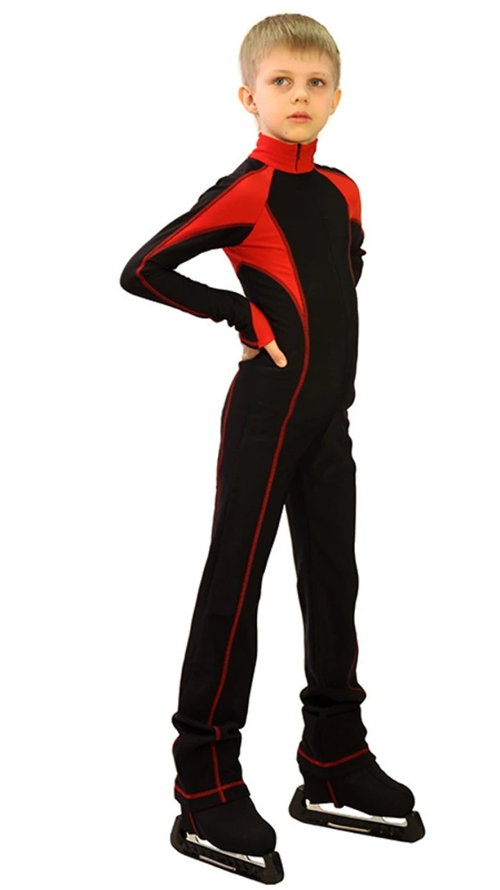 IceDress - Figure Skating Training Overalls - Axel (Black And Red) 3 IceDress - Figure Skating Training Overalls - Axel (Black And Red) - Image 2