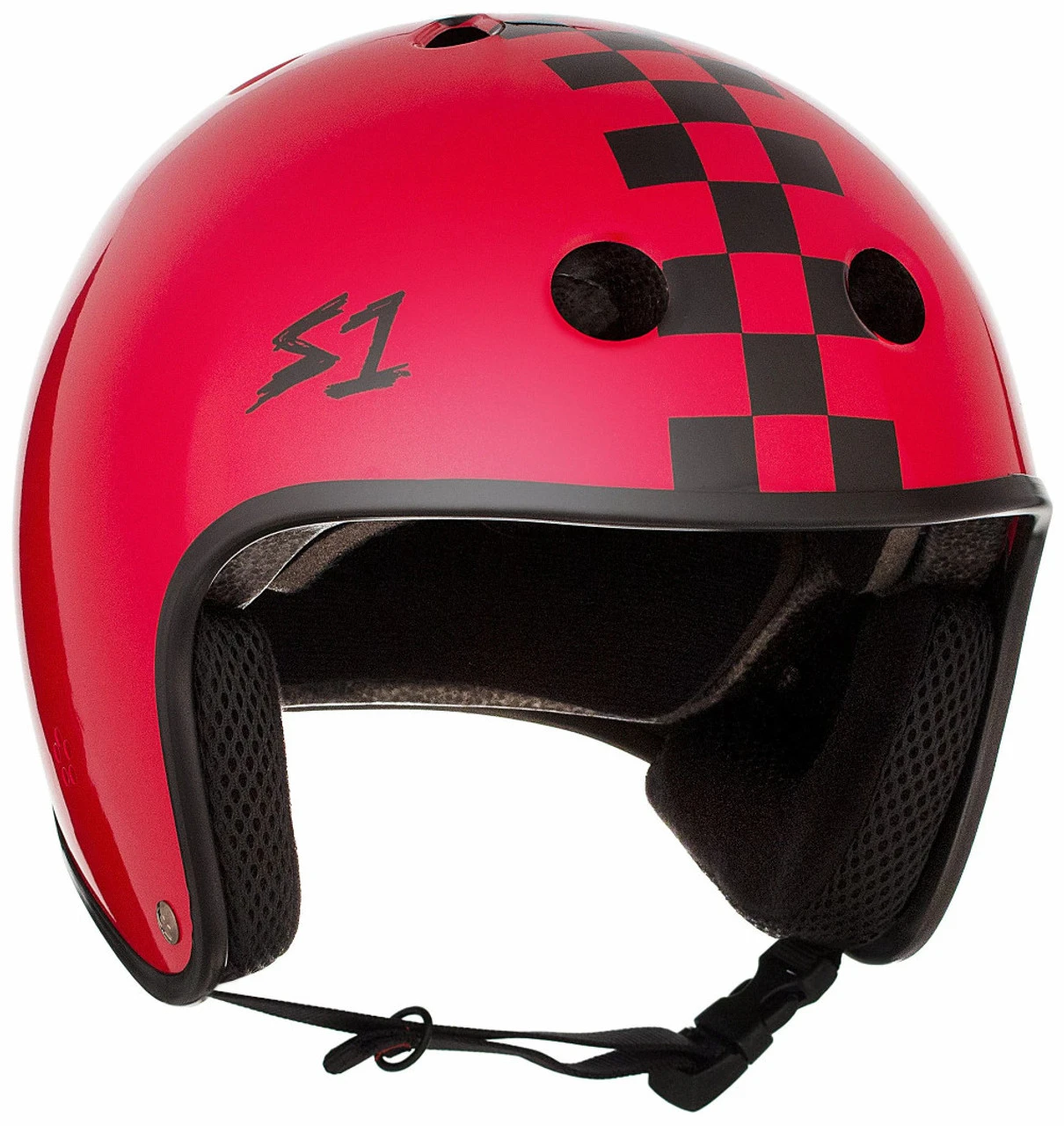 S1 Retro Lifer Helmet - Red Gloss W/ Checkers 3 S1 Retro Lifer Helmet - Red Gloss W/ Checkers
