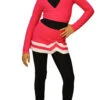 IceDress Figure Skating Outfit - Thermal - Line (Raspberry With White Line)