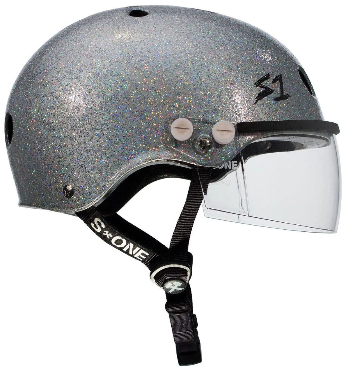 S1 Lifer Visor Helmet - Gen 2 - Silver Gloss Glitter W/ Clear Visor 4 S1 Lifer Visor Helmet - Gen 2 - Silver Gloss Glitter W/ Clear Visor - Image 2