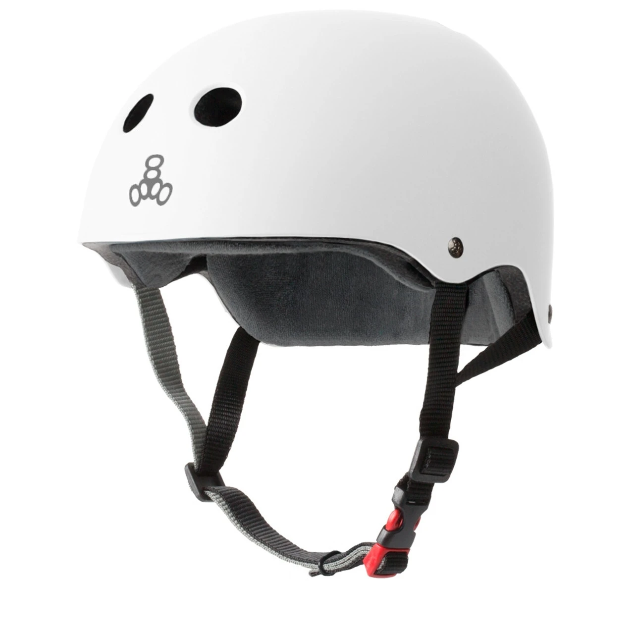 Triple Eight THE Certified Sweatsaver Rollerskating Helmet - White Rubber 3 Triple Eight THE Certified Sweatsaver Rollerskating Helmet - White Rubber