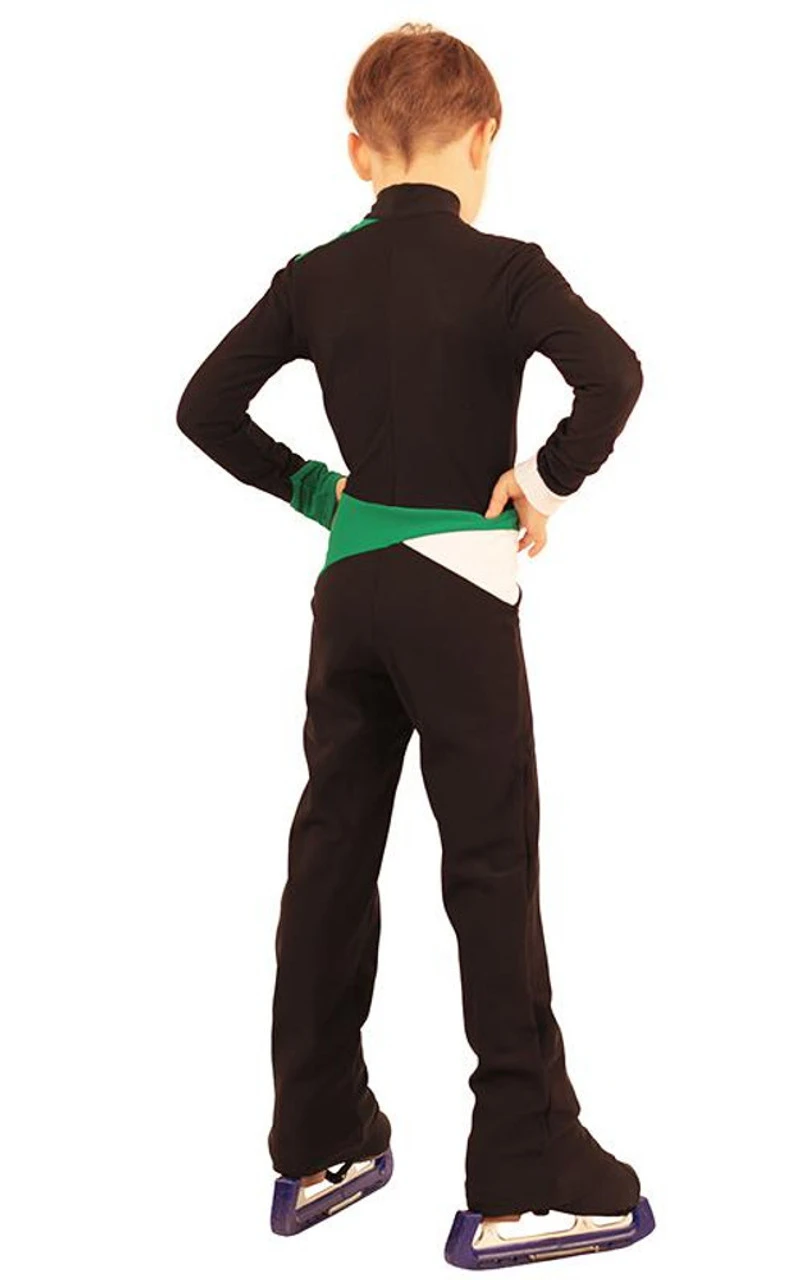 IceDress - Figure Skating Training Overalls For Boys - Skating (Black, Green And White) 5 IceDress - Figure Skating Training Overalls For Boys - Skating (Black, Green And White) - Image 3