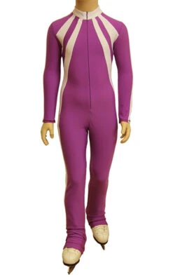 IceDress - Figure Skating Training Overalls -Sweetheart (Purple And White)