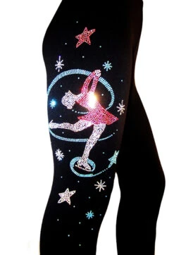 Ice Skating Pants With "Colorful Layback" Rhinestone Applique -Skate Shop colorfullayback3 13690.1667940077