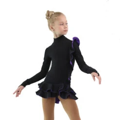 IceDress Figure Skating Dress - Thermal - Flamenco (Black With Violet) -Skate Shop d5c54283dc49 13295 61209 36733.1582510643