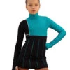 IceDress Figure Skating Dress - Thermal - IceFashion (Black With Emerald)