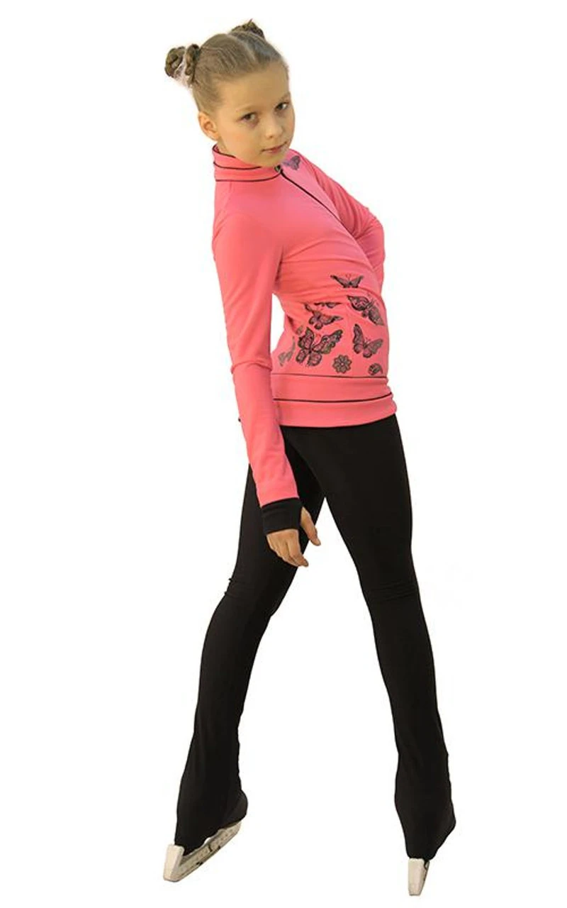 IceDress Figure Skating Outfit - Thermal - Flying (Grapefruit With Black) 4 IceDress Figure Skating Outfit - Thermal - Flying (Grapefruit With Black) - Image 2
