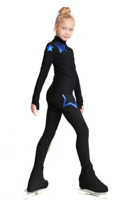 IceDress Figure Skating Pants - Thermal - Star Sky (Black With Cornflower Blue) -Skate Shop e2daa61dd3fd 96834 37991 29492.1601469343