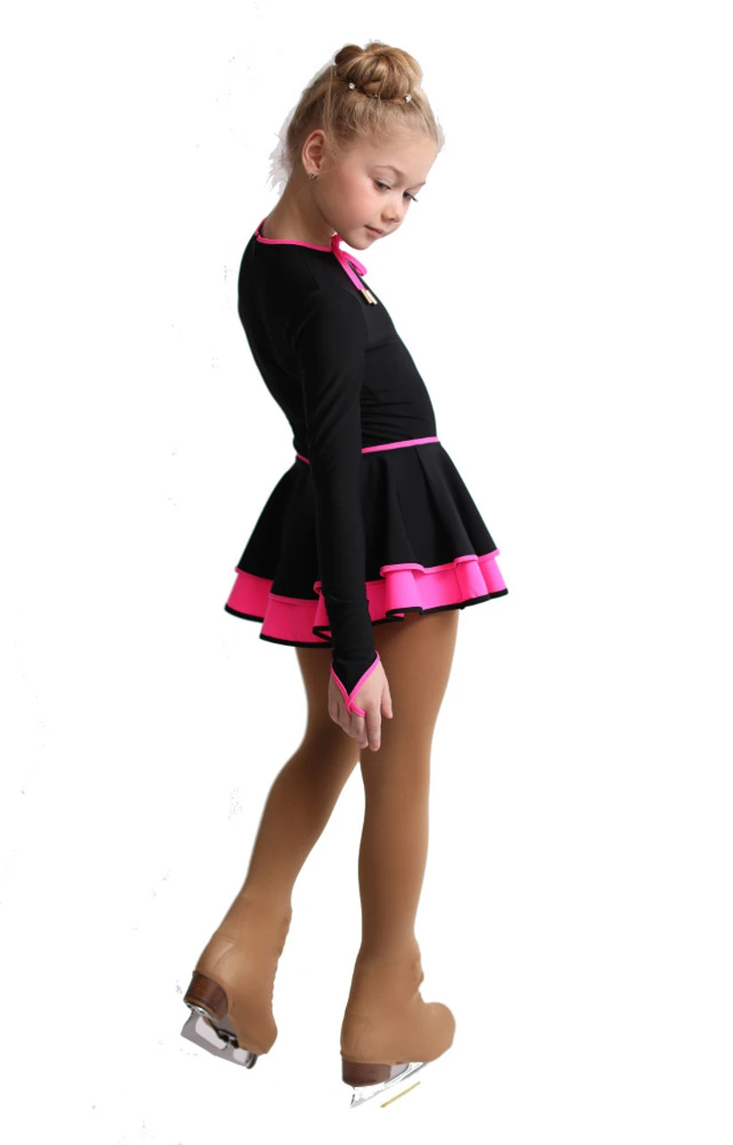 IceDress Figure Skating Dress - Thermal - Duet (Black With Hot Pink) 9 IceDress Figure Skating Dress - Thermal - Duet (Black With Hot Pink) - Image 7