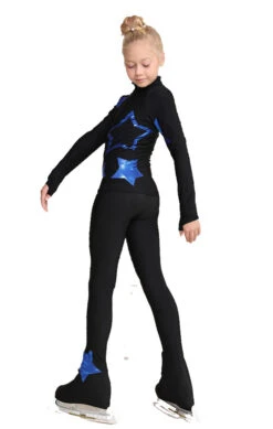 IceDress Figure Skating Pants - Thermal - Star Sky (Black With Cornflower Blue) -Skate Shop e70f1e924a7f 43894 85436 63208.1601469343
