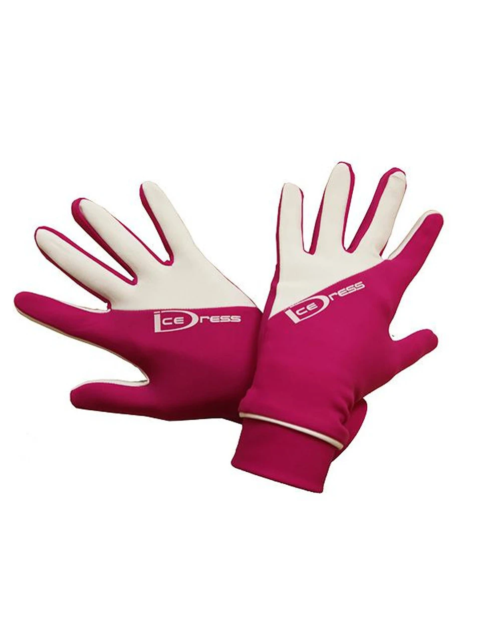Icedress - Two Color Thermal Figure Skating Gloves "IceDress-Sport" (Fuchsia And White) 4 Icedress - Two Color Thermal Figure Skating Gloves "IceDress-Sport" (Fuchsia And White) - Image 2