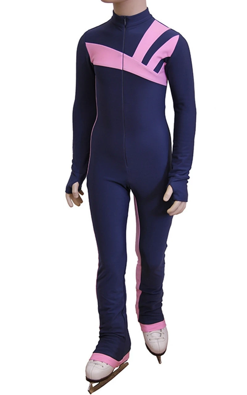 IceDress - Figure Skating Training Overalls - Rays (Blue And Pink) 4 IceDress - Figure Skating Training Overalls - Rays (Blue And Pink) - Image 2