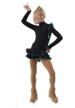 IceDress Figure Skating Dress - Thermal - Flamenco (Black With Turquoise) -Skate Shop f3ae54ca59d7 81916 05529.1582454572