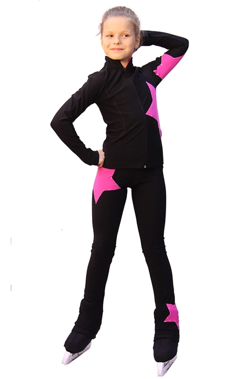 IceDress Figure Skating Pants- Star (10% OFF, Size CM, Black With Pink) 3 IceDress Figure Skating Pants- Star (10% OFF, Size CM, Black With Pink)