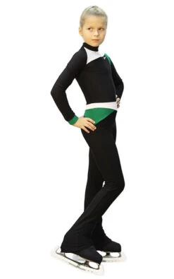 IceDress - Figure Skating Training Overalls - Skating (Black, Green And White) -Skate Shop f7a56f229cc6 37917 38533.1582460640