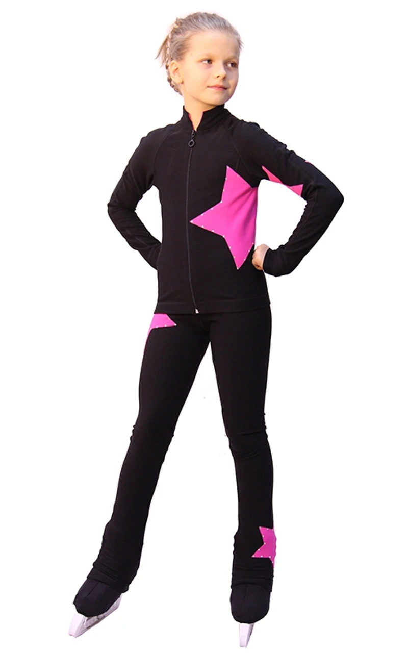 IceDress Figure Skating Pants- Star (10% OFF, Size CM, Black With Pink) 4 IceDress Figure Skating Pants- Star (10% OFF, Size CM, Black With Pink) - Image 2