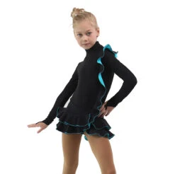 IceDress Figure Skating Dress - Thermal - Flamenco (Black With Turquoise) -Skate Shop fd44073b72f0 41880 37748 20469.1582524818