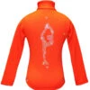 Orange Ice Skating Jacket With "Biellmann" Rhinestone Applique