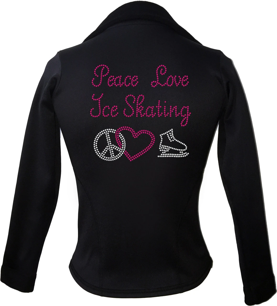 Kami-So Polartec Ice Skating Jacket - Peace Love Ice Skate-pink 3 Kami-So Polartec Ice Skating Jacket - Peace Love Ice Skate-pink