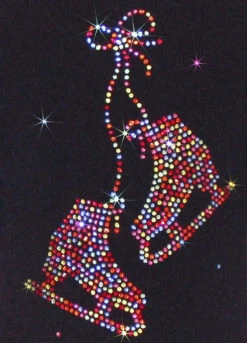 Black "Peace & Stars" Ice Skating Dress With Rainbow Mix "Pair Of Skates" Rhinestone Applique 7 Black "Peace & Stars" Ice Skating Dress With Rainbow Mix "Pair Of Skates" Rhinestone Applique -Skate Shop rainbowmixdesign 56092.1540224500
