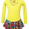 Yellow "Peace & Stars" Ice Skating Dress With "Peace & Stars" Rhinestone Applique -Skate Shop sd715skatedress 70769.1540224500