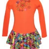Orange "Peace & Stars" Ice Skating Dress With "Peace & Stars" Rhinestone Applique 1 Orange "Peace & Stars" Ice Skating Dress With "Peace & Stars" Rhinestone Applique -Skate Shop sd716skatedress 33743.1540224501